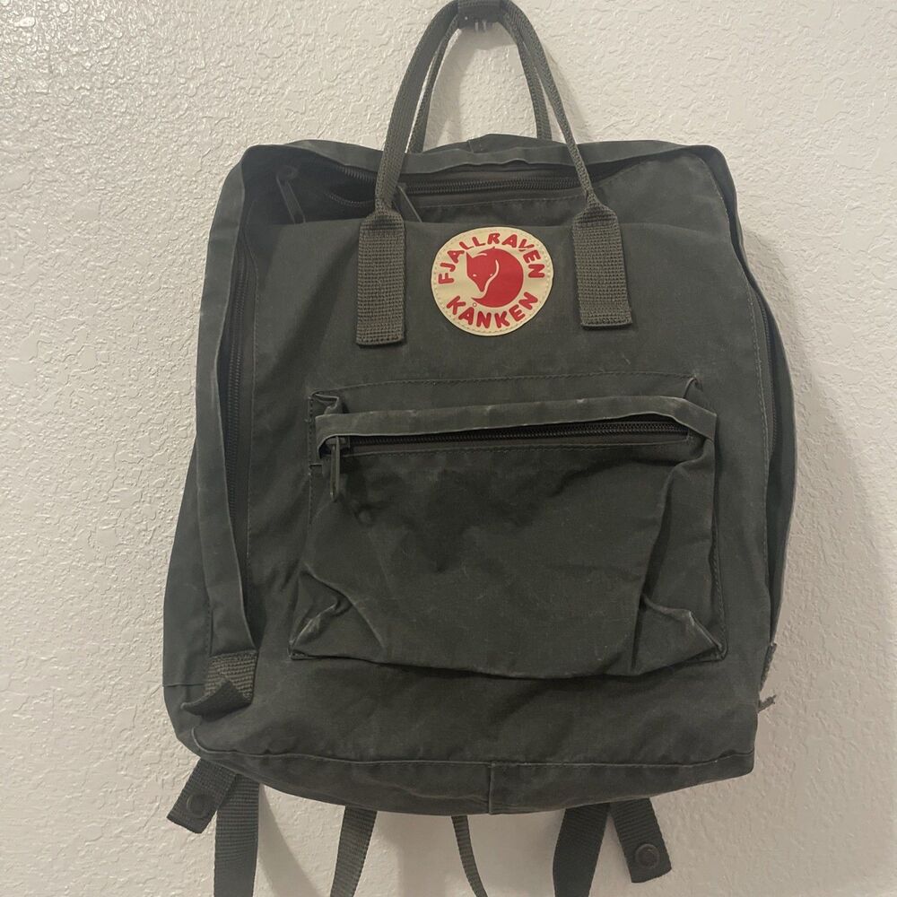 FJALLRAVEN Kanken Backpack Handbag tote Flint Gray Boho Distressed